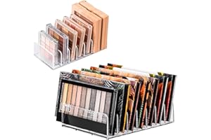 HINGTTRAUM 2 Stück Lidschatten Organizer – Transparente Kosmetik Organizer mit 7 Fächern – 2 Größen für Lidschatten Aufbewahrung, Schminktisch & Bad – Acryl Palettenhalter für Make-up und Schminke