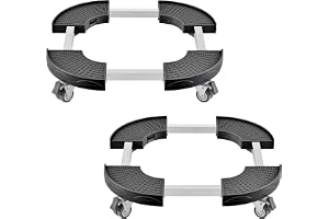 VEVOR Papperskorg Dolly med 4 låsbara hjul, 199 kg viktkapacitet, 2 paket rund papperskorg, 38 – 58 cm justerbar, kraftig växtburk, multifunktionell rullande dockvagn