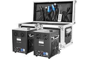FODEXAZY Nuova Versione 700W Macchine Pirotecniche, Telecomando Senza fili Macchina Scintilla Fredda per Matrimonio DJ Show Feste (2pcs con Flightcase)