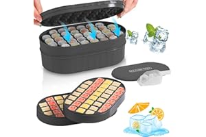 Homhut Cubiteras Para Hielo Con Tapa 72Pcs Cubitera Silicona Fácil Qquitar e Apilable Ice Cube Tray Tapas Antiderrames para Alimentos para Congelador/whisky/fruta（Verde）