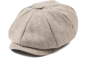 JANGOUL Boys Vintage Newsboy Cap Tweed Flat Beret Cabbie Hat for Kids Toddler Pageboy