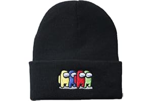 Bonamana Among Us Strickmütze Winter Beanie Mützen Warm halten Mütze Unisex Mütze für Kinder Jungen Mädchen Teenager Mütze Gamer Geschenke