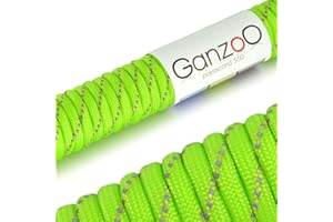 ‎GANZOO Ganzoo Paracord 550 Seil reflektierend, Nylon -Polyester, 4mm, Typ 3, 30 Meter, 7 Kernstränge, Outdoor -Schnur, Hundehalsband, Hundeleine, Armband knüpfen, Allzweckseil, Camping, Survival