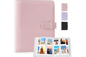 DEAUTIE Fotoalbum mit 128 Taschen, Passend Für Fujifilm Instax Mini 9 Mini 8 / Mini 90 / Mini 25 / Mini 11 / Mini 12 / Mini Link Drucker, Polaroid Snap PIC-300, Kodak Mini 3 - Zoll (Rosa)