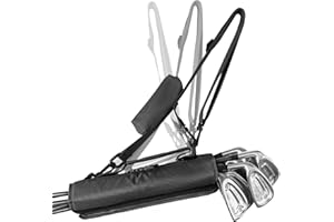 FINGER TEN Golf Club Bag Mini for Men Women Driving Range Course Practice, Golf Pencil Bag with Shoulder Straps Sleeves Lightweight Durable Fashion Color Black Blue Pink for Golf Training