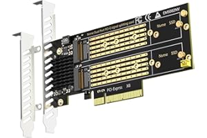 ‎GLOTRENDS GLOTRENDS PA21 2 Ports M.2 NVMe zu PCIe 4.0 X8 Adapter ohne PCIe Bifurcation Funktion, unterstützt 22110/2280/2260/2242/2230 Größe