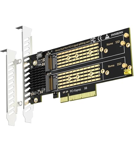 GLOTRENDS PA20 Dual M.2 NVMe to PCIe 3.0 X4 Adapter with PCIe