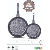 FMS D3007 D&ouml;k&uuml;m Granit 2'li 20-28 cm Tava Seti