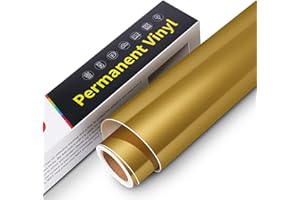 ASTONATICK Selbstklebende Vinylfolie Plotter - 30,5 cm x 305 cm Wasserfeste Selbstklebende Plotterfolie Vinyl, Permanente Vinyl Rollen für Cricut, Silhouette Cameo, Aufklebern (Matt Gold)