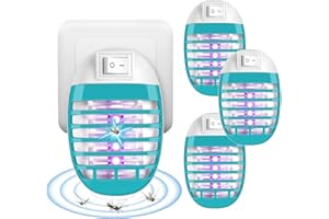 AOOWU Lampa przeciw komarom, 4 szt., lampa UV zabójca owadów, elektromagnetyczny zabójca much, skuteczna pułapka na muchy, zabijająca komary i inne latające owady