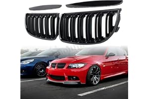 Gangying E90 nerki czarny do BMW serii 3 E90 E91 2005-2008 E90 touring E91 grill czarny błyszczący czarny podwójny mostek sportowy grill chłodnicy
