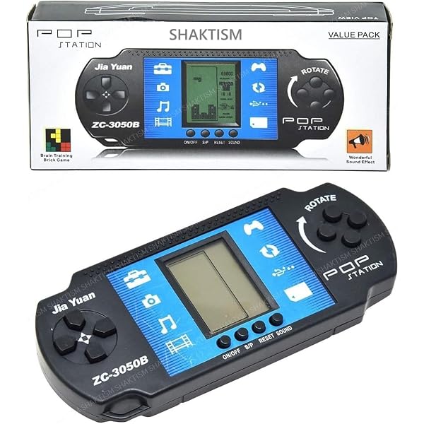 Manos Pop Station Handheld Game Console ZC-3050B, LCD Screen