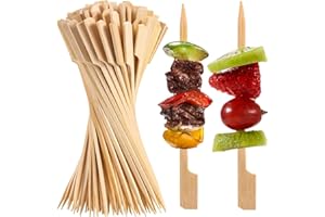 LUXIREMI Lot de 50 brochettes en bambou pour apéritifs, cure-dents en bois de 9 cm, brochettes à cocktail pour boissons, cababs de fruits, mini bâtonnets alimentaires, saucisses, snacks, charcuterie