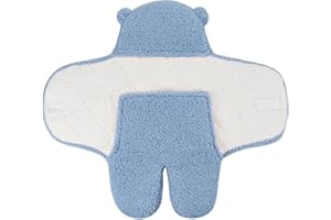 FUNUPUP Baby Swaddle Blanket Fleece Baby Swaddle Wrap Newborn Baby Clothes for Travel Strollers, Prams and Car Seats (Blue)