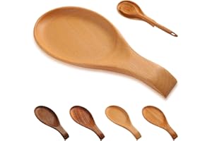 KITYEMO Soporte para cucharas de haya para la cocina, soporte para cucharas de madera, soporte para cucharas de madera lisa para estufa, soporte perfecto para espátulas, cucharas, pinzas y más (haya, L)