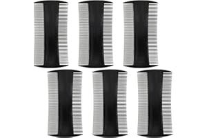 STYQUENZER 6 Stück Bartkamm Fein, Bartkamm Schwarz Bartbürste Männer Doppelseitiger Läusekamm Kamm Männers Antistatischer Friseur Kamm Hochwertig Schuppenkamm Geburtskamm Läusekämme Bartpflege Set für Männer