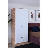 Gubimo 2 Kapılı 2 &Ccedil;ekmeceli Gardırop Atlantik &Ccedil;am-Beyaz