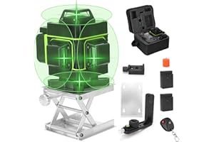 Weytoll Nivel Láser Autonivelante 360 Grados 4 x 360 16 Lineas Verde con Función Ajustable de Brillo,IP54 Impermeable,LCD Display,con Soporte de Pared