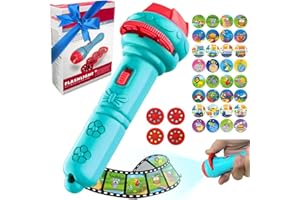 KOKOBOX Kindertaschenlampe Mit 32 Bildern Taschenlampe Kinder Junge Mädchen Kinderspielzeug Ab 2 3 4 Jahre Projektor Kinder Projektor Taschenlampe Kinder Lernspiele Geschenk Junge Mädchen