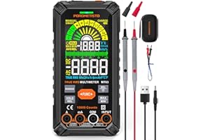8 EN 1 POROMETISTO Multímetro Digital Profesional TRMS 10000 Conteos, Recargable, Polimetro Digital Profesional, Mide Voltaje Corriente Resistencia Continuidad Ciclo de Trabajo Capacitancia Frecuencia