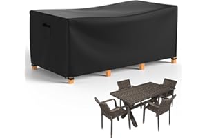 Armorget Garden Furniture Covers 170x94x71 cm, 600D Heavy Duty, Garden Furniture Covers Waterproof , Tear-resistant, Windproof, Anti-UV, Outdoor Table Cover with Air Vent, Buckles, Drawstring