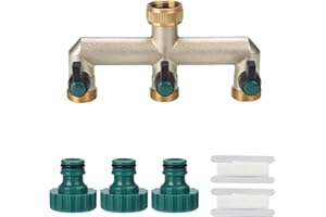 PROFIWOAB Distributeur à 3 Voies Profi-Woab 3/4 Pouces avec vannes à Billes en Laiton, Distributeur d'eau sur Le Robinet pour l'adaptateur d'eau