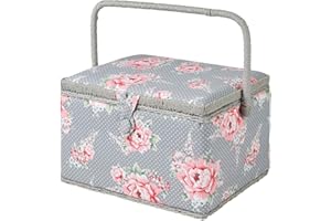 HOBBY GIFT Hobbygift Groves Exclusive Print Collection: Sewing Box (L): Beautiful Bloom, Cotton Blend, 23.5x31x20 cm