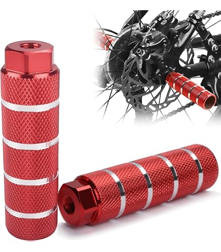 Volo Polar-X Bike Pegs per 3/8 pollici Solidi Assi BMX Accessori Posteriori Anteriori Pedane Strada Stunt Lega di Alluminio Antiscivolo Leggero Bicicletta Bambini Ciclismo Scooter (Rosso