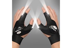 ‎THXTOMS ThxToms Angelzubehör Gebührenpflichtig Fisches LED Handschuhe | Geschenke für Männer Weihnachten Papa | Kleine Geburtstagsgeschenk Gadgets Knopfbatterie Coole Gadgets