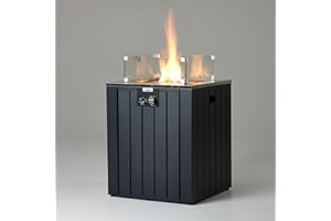 REALGLOW Stripe Gas Patio Heaters Outdoor with 13KW Output | Outdoor Heaters & Fire Pits for Homes and Restaurants | Patio Heater with Glass Rocks for Outdoors