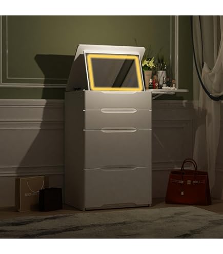 Coiffeuse Avec LED Et Miroir Coulissant,50x100x136cm,Blanc | Leroy Merlin