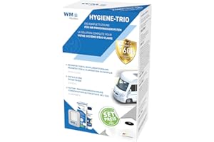 WM aquatec Hygiène-Trio HGT-120 | Set complet d'hygiène de l'eau pour réservoirs jusqu'à 160L | Nettoyage, détartrage, désinfection et conservation autom. de l'eau | pour caravane, camping-car, bateau
