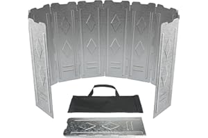 Sexyhot 10 Plates Camp Stove Wind shield, Extra large Stainless Steel Folding Camping Cooker, Wind Screen Windbreak With a Storage Bag for camping, Picnic, Cooking(150x50cm)