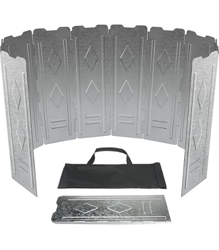 Paravento Pieghevole In Alluminio 16 Pezzi - Frangivento Per Fornelli Da Campeggio E Picnic