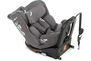 Nurse Jet i-Size, Silla de Coche, 40 a 150 cm, Giro 360 grados, Isofix y Top Tether, Contramarcha Cara Marcha, Gris