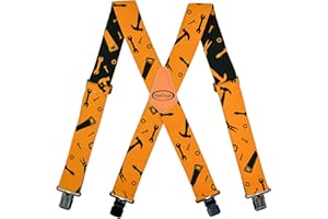 MELO WORK GEAR MELOTOUGH Bretelles réglables et élastiques en forme de X avec clips très solides pour homme 60 cm de large – Très résistantes