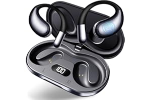 GYQX Wireless Earbuds,Open Ear Earbuds - Bone Conduction Headphones,running headphones,Waterproof Deep Bass Earphones for Fitness and Running, sports headphones,Sweat-Resistant for Workouts (Black)