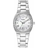 Fossil Montre pour femmes Colleague, mouvement à quartz, boîtier en acier inoxydable argenté de 28 mm avec bracelet en acier 