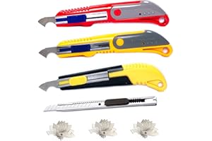 HJYZY 4 unids multi-uso plástico cortador de plexiglás herramienta de corte con cuchilla de corte Snap Off Utility cuchillo retráctil caja cortadores
