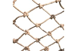 Genrics Child safety net Decor Net Fishing Net Decor ，Climbing Net Hemp Rope Safety Net Children's Anti-fall Net Retro Wall Decoration Balcony,customizable (Color : Beige-4mm, Size : 1x1m)