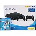 Sony PlayStation 4 Slim 1TB 2 Controllers, Black with FIFA 19 Arabic Edition