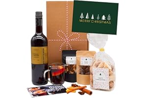‎GESCHENKBOX - 24 Geschenkset „Glühwein Freude“ | Geschenkkorb mit Winzer Wein, Glüh-Gewürzen, Vanillekipferl & Schokolade | DIY Geschenk Set zu Weihnachten