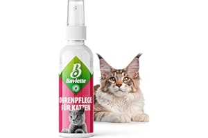Baviette Natürlicher Ohrenreiniger für Katzen 100 ml – Geruchloses, alkoholfreies Pflegespray zur sanften Ohrenreinigung & Ohrenpflege – pH-neutral, probiotisch inspiriert