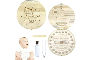 BOOAEE Milchzahndose, Zahnbox Holz für Zahndose Milchzähne Box Jungen Mädchen aus Holz Personalisierte Zahnfee-Aufbewahrungsbox Baby-Zahnbox-Souvenir, Milchzahndose Premium Aufbewahrungsbox für Baby Zähne