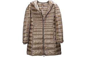 PEUIGNAO Piumino Leggero Donna Lungo Con Cappuccio Invernale Puffer Jacket Donna Piumini Leggeri Lunghi Donna Invernali Giacca Trapuntata Giubbotto Giacche Piumino Impermeabile Oversize Donna Taglie Forti