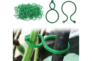 JAMSSOW 200 clips para plantas, pinzas para plantas para enrejado y fijación de plantas, tomates, pinzas ajustables para flores, vid, verduras, tomates