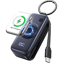 INIU voor MagSafe 5000mAh Powerbank, Ultra Slank Qi2-gecertificeerd 15W Magnetisch Draadloos Snelladen, 20W PD USB-C in&out Draagbare Oplader met Standaard voor iPhone 16 15 14 13 12