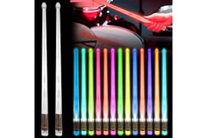 PORFOYO 2pcs Baguettes De Batterie À LED 13 Couleurs Baguettes De Batterie Lumineuses Dégradées Baguettes Lumineuses À LED Baguettes Lumineuses Baguette De Batterie Rechargeables Pour Performance Scène, Fête