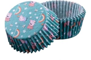 DR.OETKER Dr. Oetker Moldes de papel Peppa Pig para hornear, 50 unidades, resistentes al calor, ideales para cupcakes, magdalenas y otras golosinas, perfectos para cumpleaños infantiles y fiestas, color