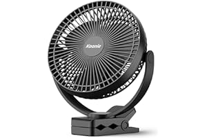 Koonie 10000 mAh Clip Ventilator, 20cm Tragbarer USB Ventilator Grow mit Akku, 4 Geschwindigkeiten & 360° Drehung, Leise Wandventilator,Tischventilator für Zuhause, Büro, Kinderwagen, Camping,Growzelt